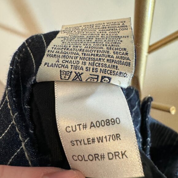 Hudson Low Rise Straight Leg Jean Raw Hem in Striped Dark Wash Womens 30x28 - Picture 7 of 7